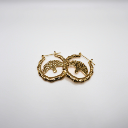 Small Oakland Bamboo Hoops