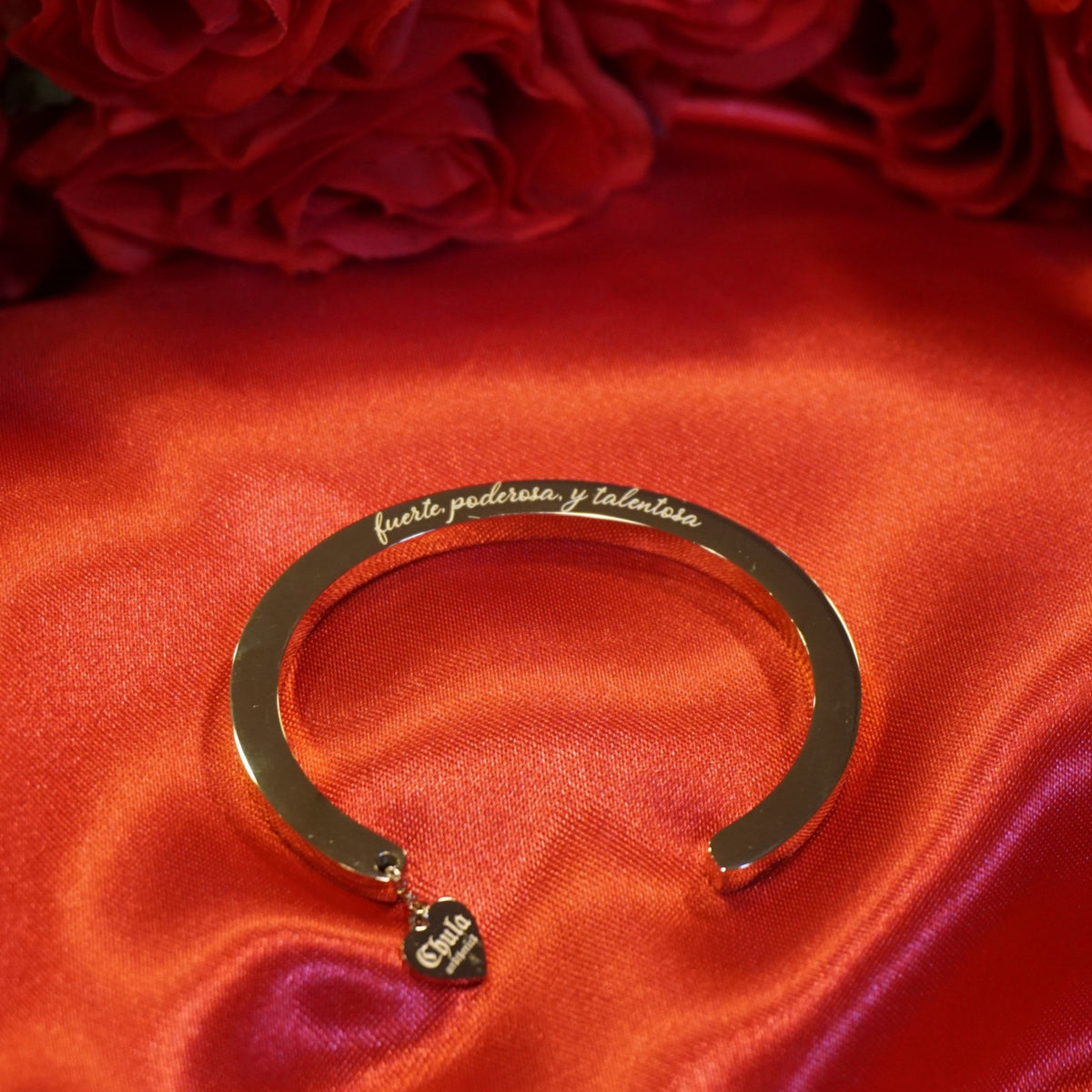 fuerte, poderosa, y talentosa affirmation bangle. affirmation bracelet.