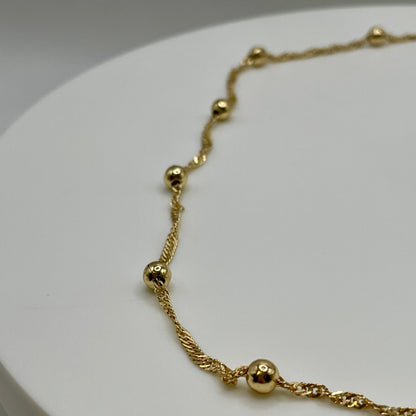 Cute 14k gold plated necklace. Cute necklace with ball design. 14k gold plated jewelry.