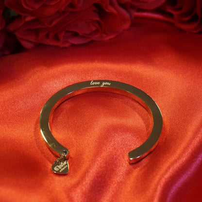 love you affirmation bangle. affirmation bracelet.
